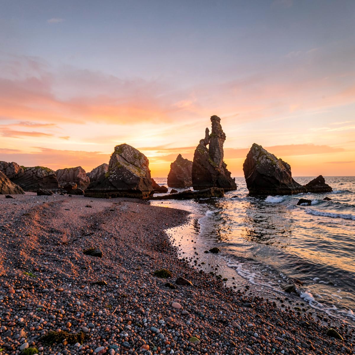 Raukar vid havet på Gotland